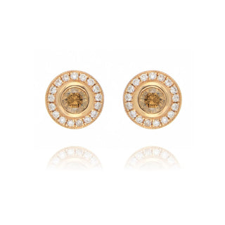 18ct Rose Gold 0.40ct Chocolate Diamond Cluster Stud Earrings