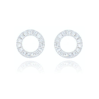 9ct White Gold 0.08ct Diamond Circle Stud Earrings