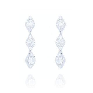 18ct White Gold 0.25ct Diamond Marquise Triple Drop Earrings