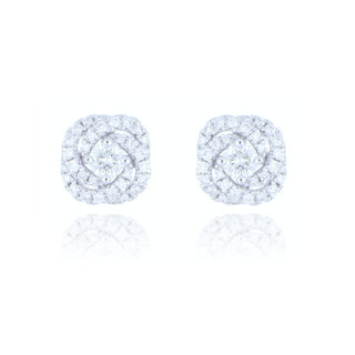 18ct White Gold 0.43ct Diamond Swirl Stud Earrings