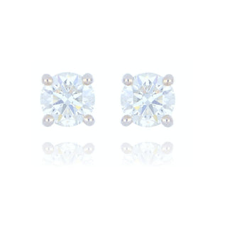 18ct White Gold 2.04ct Diamond Solitaire Stud Earrings