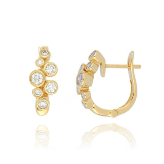 18ct Yellow Gold 0.66ct Diamond Scatter Hoop Earrings