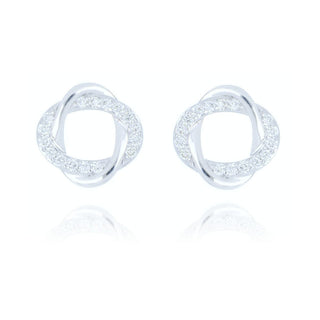 18ct White Gold 0.32ct Diamond Knotted Stud Earrings