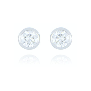9ct White Gold 0.20ct Diamond Rubover Stud Earrings