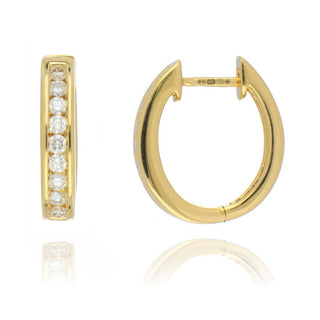 18ct Yellow Gold 0.45ct Diamond Hoop Earrings
