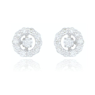 9ct White Gold 0.30ct Diamond Cluster Stud Earrings