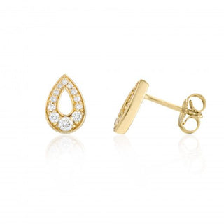 Fine Jewellery Jewellery 9ct Yellow Gold 0.30ct Diamond Pear Stud Earrings 1210945