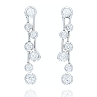 18ct White Gold 0.95ct Diamond Scatter Drop Earrings