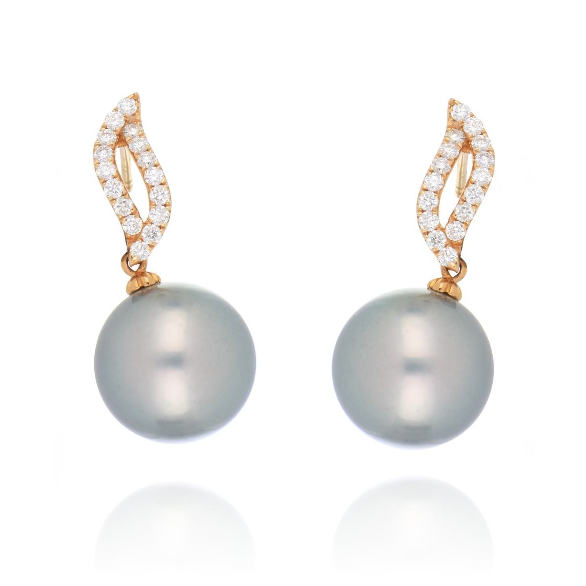 Fine Jewellery Jewellery 18ct Rose Gold 0.40ct Diamond And Pearl Drop Earrings 1214943