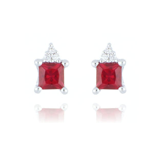 18ct White Gold 0.38ct Ruby And Diamond Stud Earrings