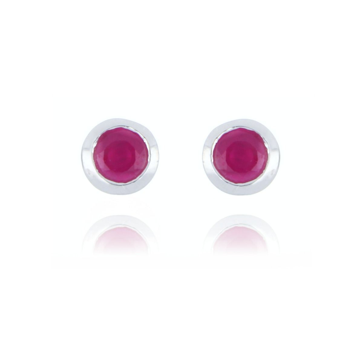 9ct White Gold 3mm Ruby Stud Earrings Allum Sidaway