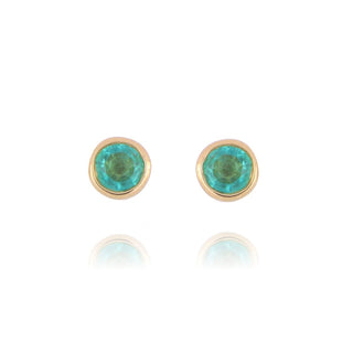 Fine Jewellery Jewellery 9ct Yellow Gold 3mm Round Emerald Stud Earrings 1217137