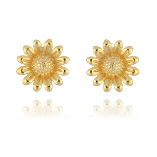 9ct Yellow Gold Sunflower Stud Earrings