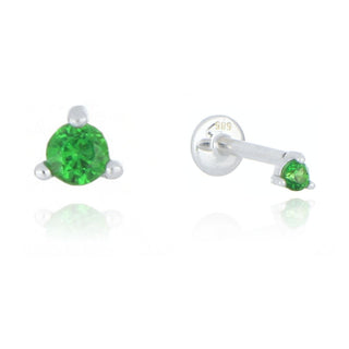 A&s Ear Styling Collection 14ct White Gold 2mm Tsavorite Single Stud Earring