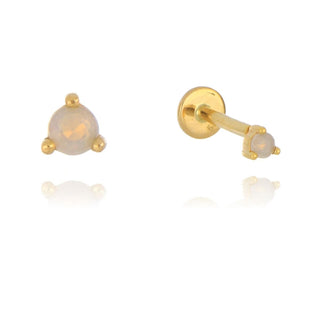 A&s Ear Styling Collection 14ct Yellow Gold 2mm Opal Single Stud Earring