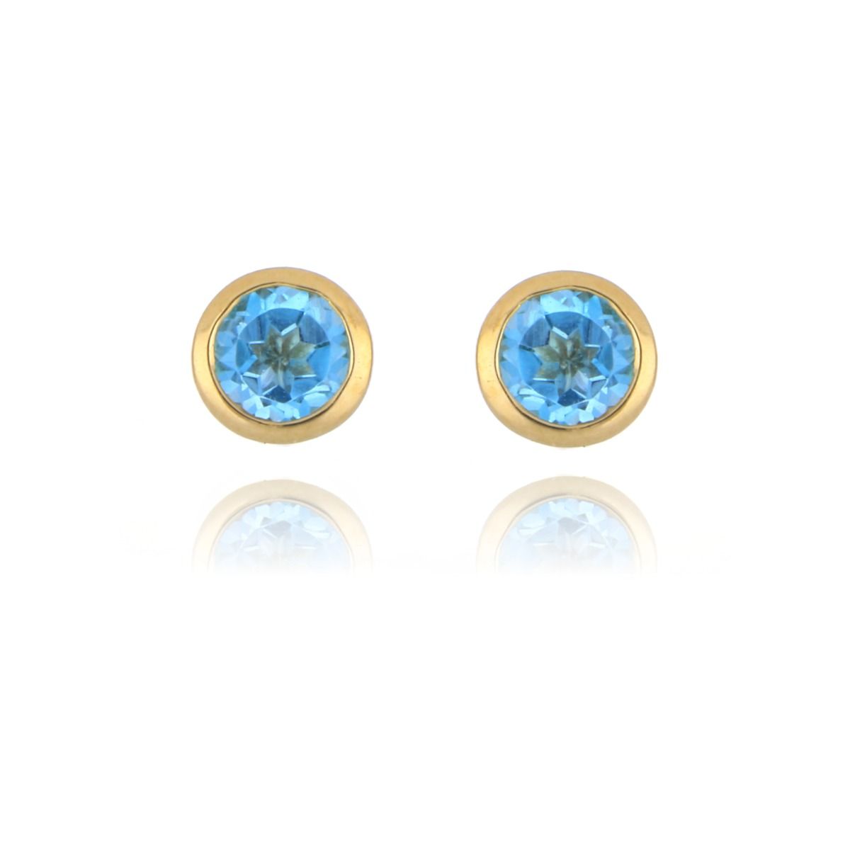 9ct Yellow Gold 4mm Blue Topaz Stud Earrings Allum Sidaway