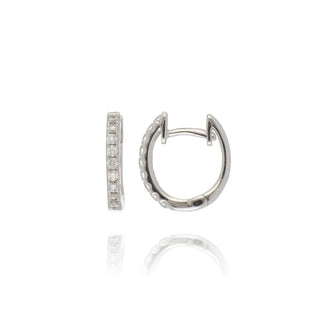 18ct White Gold 0.20ct Diamond Hoop Earrings