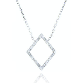 9ct White Gold Diamond Shaped Diamond Necklace