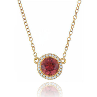 18ct Rose Gold 0.77ct Pink Tourmaline And Diamond Necklace