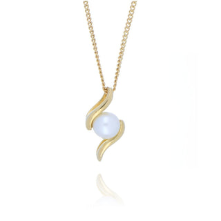 9ct Yellow Gold Twisted Pearl Necklace