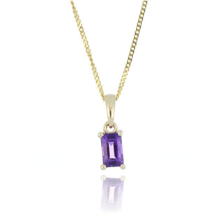 9ct Yellow Gold 0.32ct Amethyst Necklace