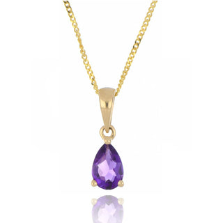 9ct Yellow Gold 0.35ct Amethyst Necklace