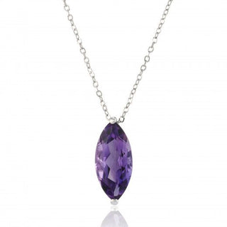9ct White Gold 2.25ct Amethyst Necklace