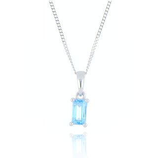 9ct White Gold 0.42ct Swiss Blue Topaz Necklace