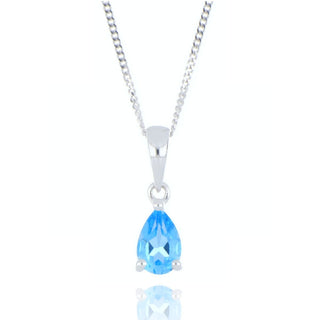 9ct White Gold 0.47ct Blue Topaz Necklace