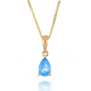 9ct Yellow Gold 0.51ct Blue Topaz Necklace