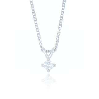 9ct White Gold 0.10ct Diamond Solitaire Necklace