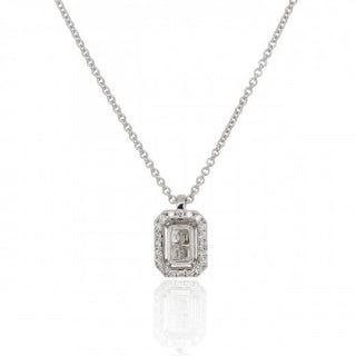 9ct White Gold 0.12ct Diamond Cluster Necklace