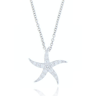 18ct White Gold 0.14ct Diamond Starfish Necklace