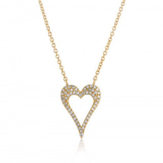 9ct Yellow Gold 0.16ct Diamond Heart Necklace