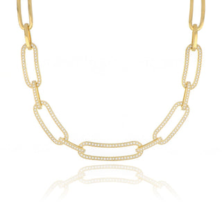 9ct Yellow Gold 2.48ct Diamond Link Necklet