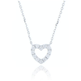 9ct White Gold 0.12ct Diamond Heart Necklace