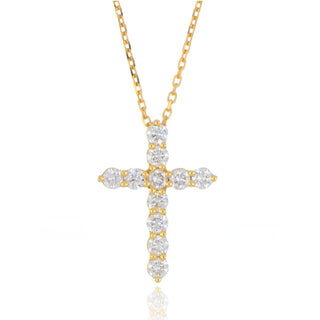 18ct Yellow Gold 0.49ct Diamond Cross Necklace