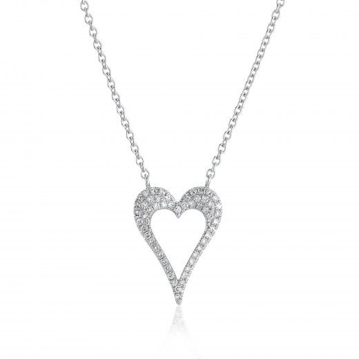 9ct white gold heart necklace hot sale