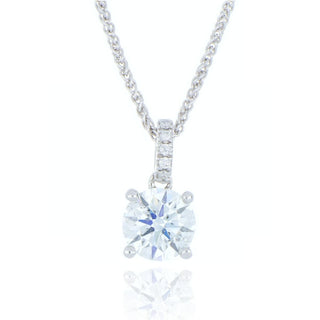18ct White Gold 1.01ct Diamond Solitaire Necklace