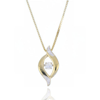 9ct Yellow Gold 0.06ct Diamond Twist Necklace
