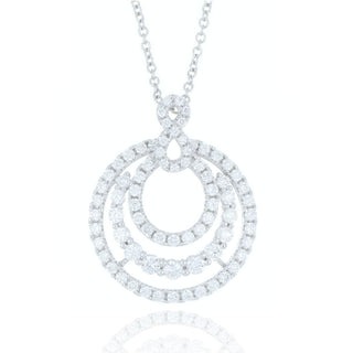 18ct White Gold 0.67ct Diamond Triple Ring Necklace