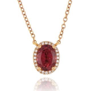 18ct Rose Gold 1.42ct Tourmaline And Diamond Necklace
