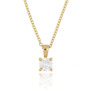 A&s Engagement Collection 18ct Yellow Gold 0.44ct Diamond Solitaire Necklace