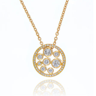 18ct Yellow Gold Round Diamond Scatter Necklace