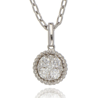 18ct White Gold Diamond Cluster Necklace (chain Not Included)