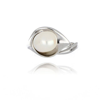A&s Enchanted Collection Freshwater Pearl Arum Lily Silver Ring