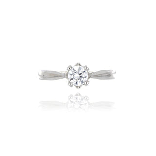 A&s Enchanted Collection Silver 5mm Cubic Zirconia Solitaire Ring