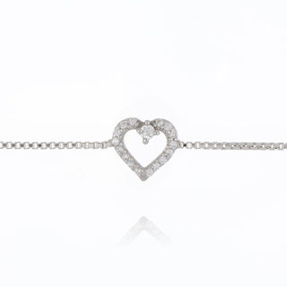A&s Enchanted Collection Cubic Zirconia Silver Heart Bracelet