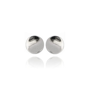 A&s Enchanted Collection Silver Concave Circle Stud Earrings