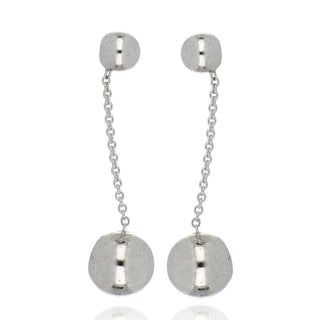 A&s Enchanted Collection Silver Double Ball Drop Earrings